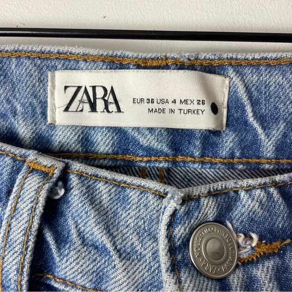 Zara Premium The Slim Straight Jeans in Bave Blue Size 4 - Picture 5 of 6